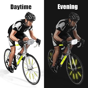 12Pcs 8m Bike Spoke Reflectors Reflective Tape for Cycling with Screwdriver