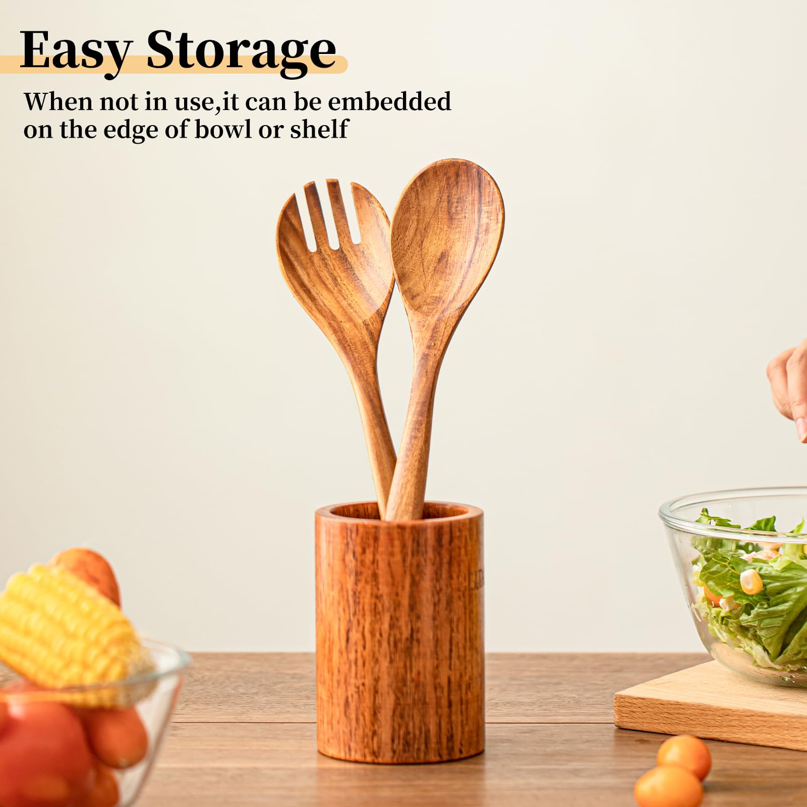 Gudamaye Acacia Salad Server Set - Long Handle -6 Gudamaye Acacia Salad Server Set - Long Handle -6