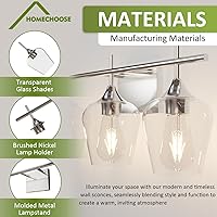 Vista 4 de Vanity Bathroom Light, 3-Light Bathroom Light Fixtures Over Mirror, Silver Vanity Lights for Bathroom with Clear Glass, Modern Wall Lamp for Cabinet