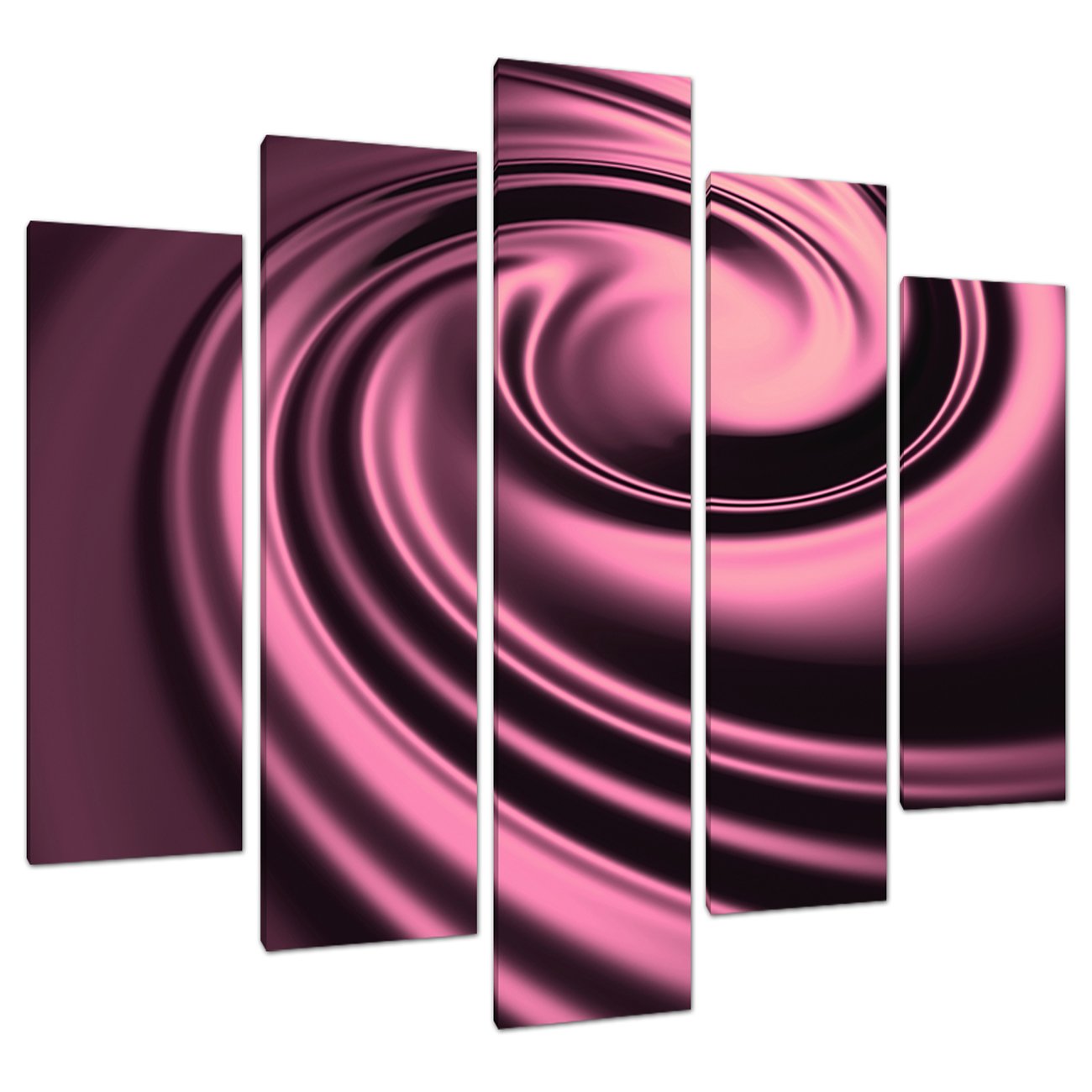Wallfillers Plum Set Of Five Panel Abstract Canvas Wall Art Pictures Prints 5059