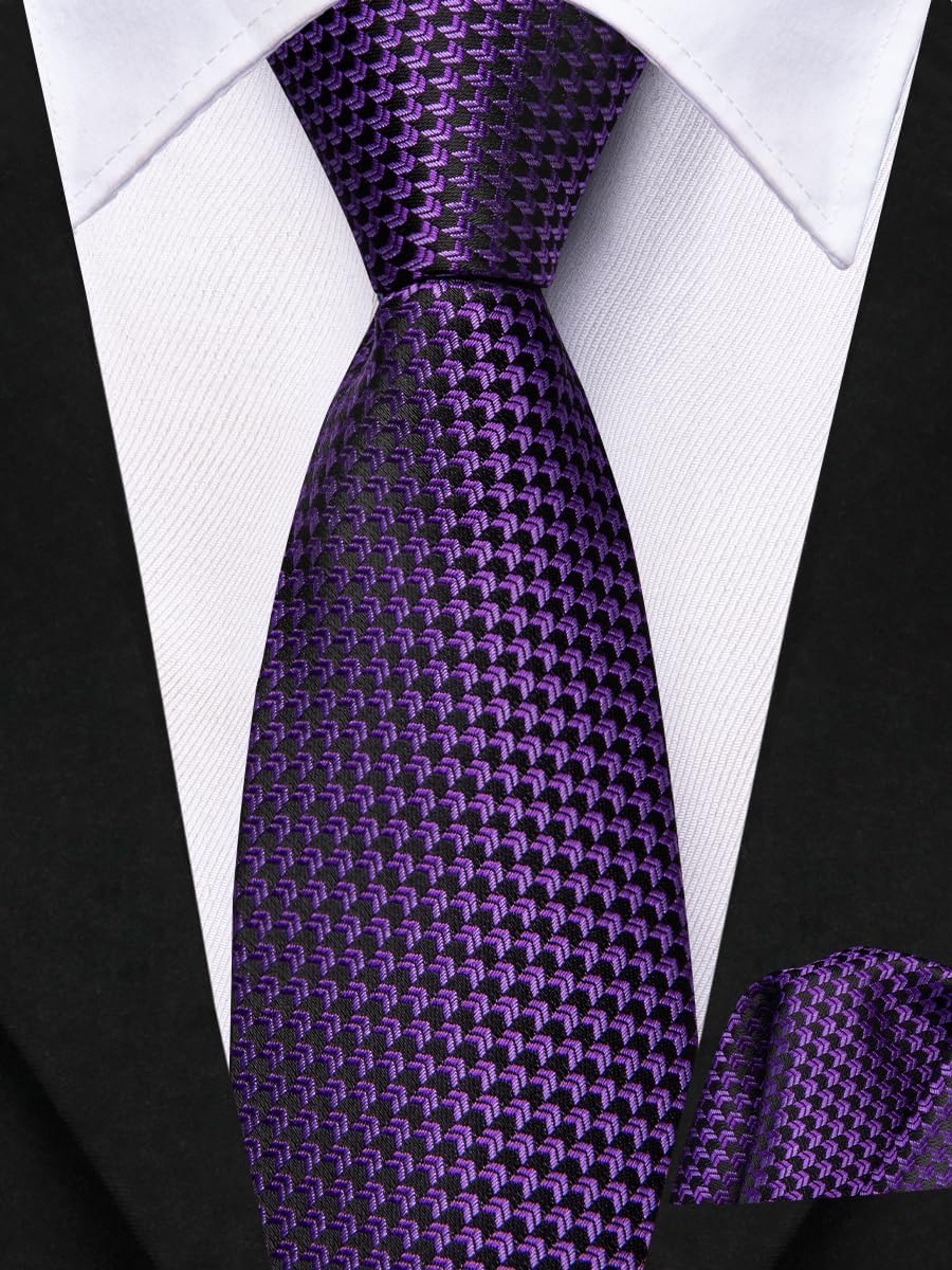 Hi-Tie Boys Tie Pre-Tied Pocket Square Set Adjustable Kids Neckties Age 7-11 Years School UniForm Graduation - Image 2