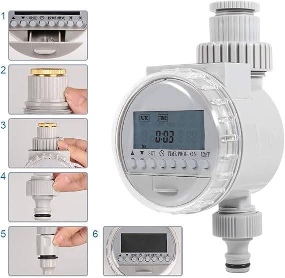 Solar Powered Automatic Watering Timer,Fit 1/2 Intelligent Irrigation Controller with LCD Digital Screen for Home Garden Greenhouse Plant Grass