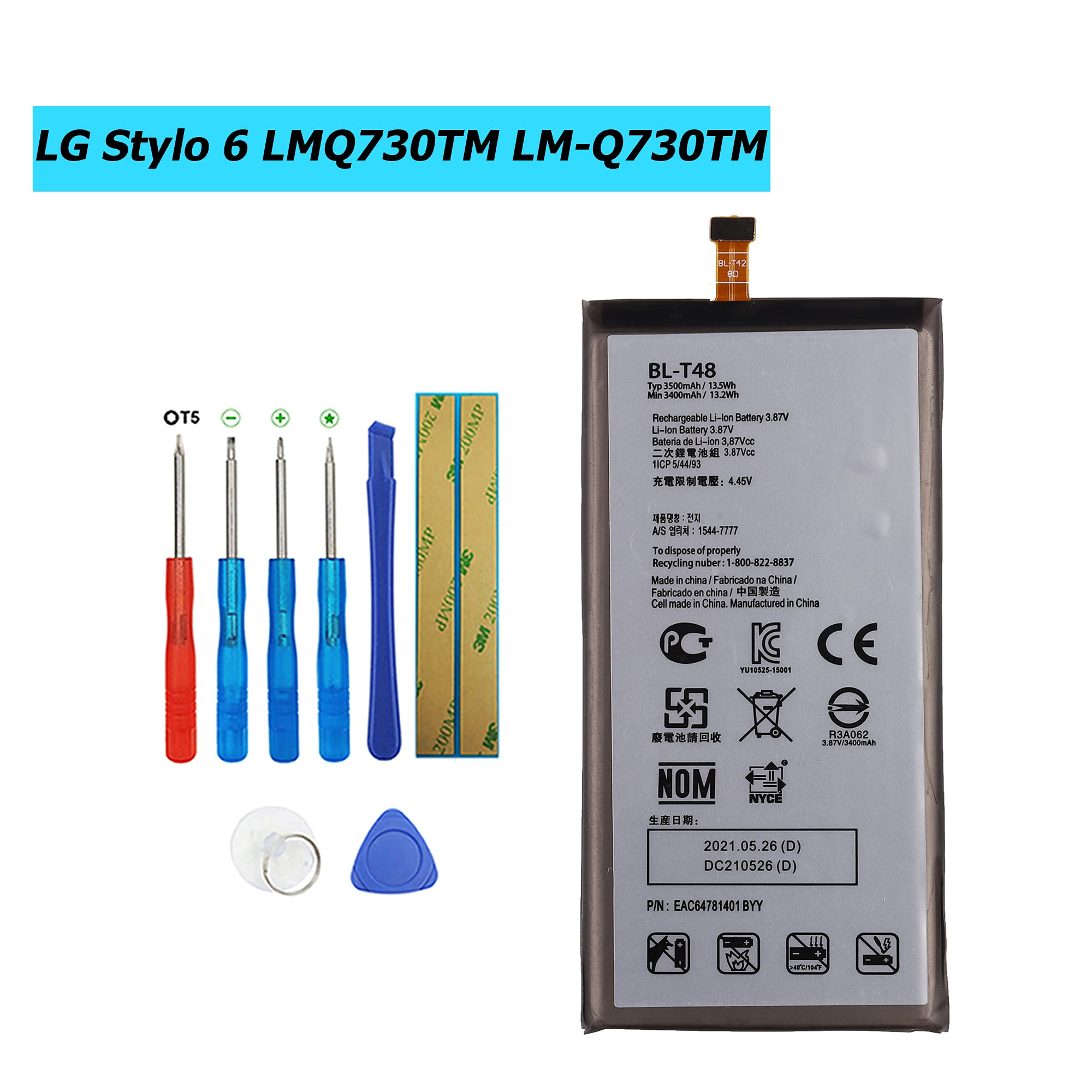 Battery Stylo GUKEEDIANZI Replacement Battery BL-T45 4550mAh For