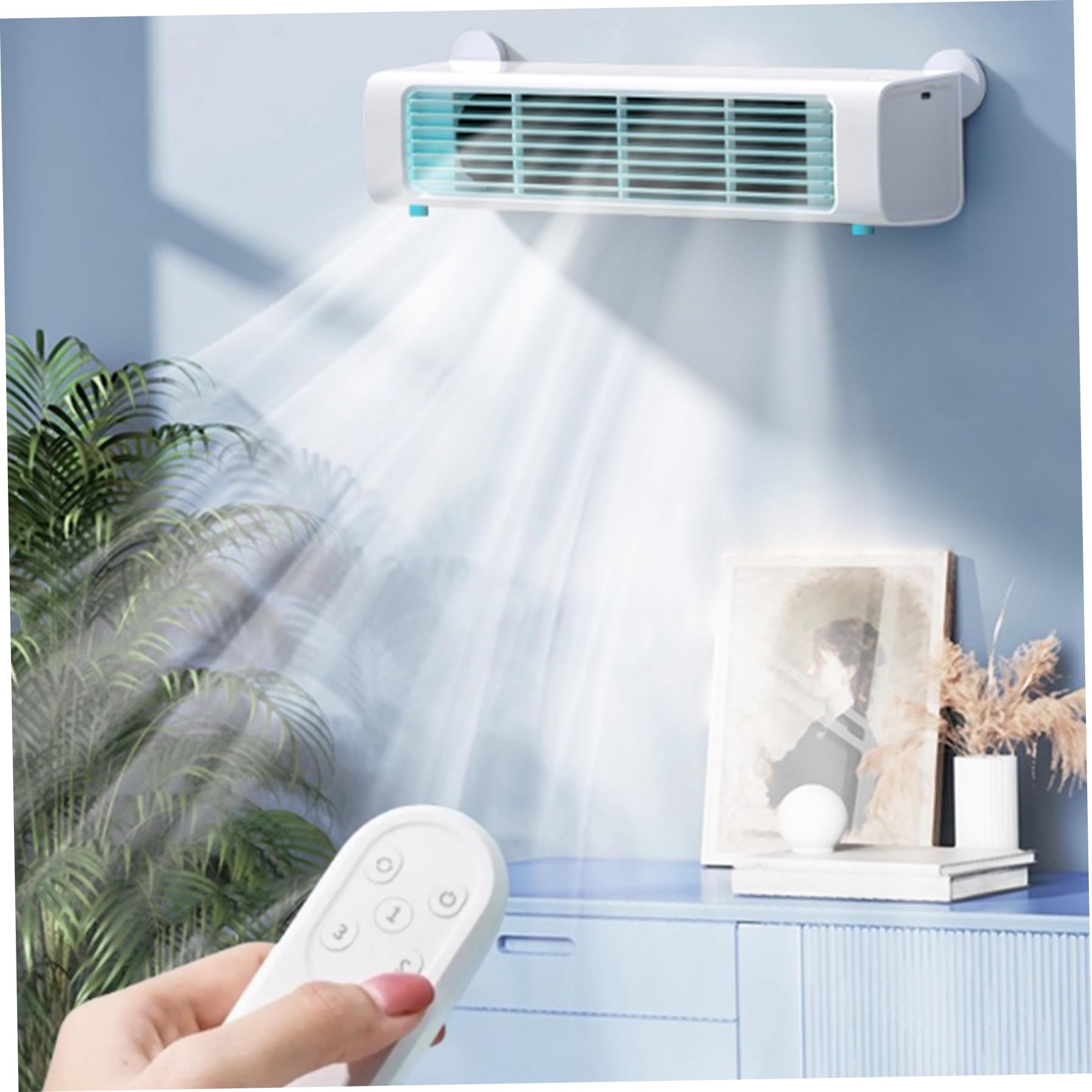 Aire acondicionado portátil pequeño Aire acondicionado personal de 3 velocidades con control remoto Unidad de pequeña recargable portátil para habitación Escritorio Oficina Dormito