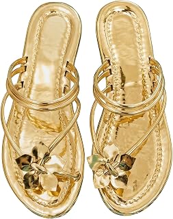 BEAUDRM Women's Boho Flower Sandals Open Toe Strappy Flat Sandals | Floral, Woven, Cross, Comfortable Walking Sandals, Slide Shoes