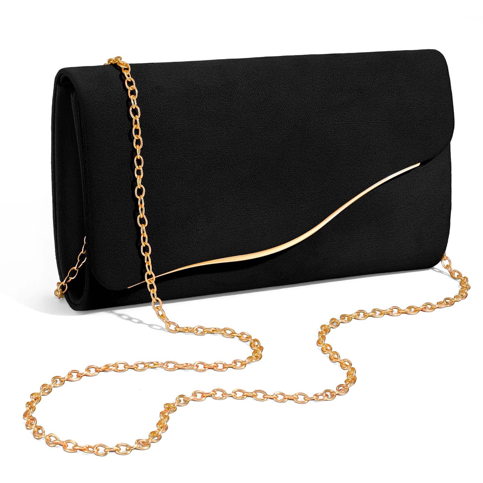 Damen Clutch Handtaschen Formelle Abend Clutch mit Abnehmbarer Kette Kunstwildleder Handtasche für Hochzeitsfeiern