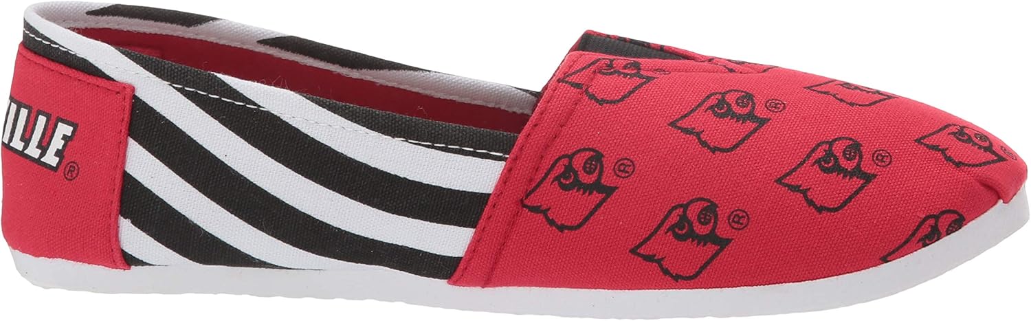 FOCO Louisville Cardinals NCAA Womens Stripe Canvas Shoes - M