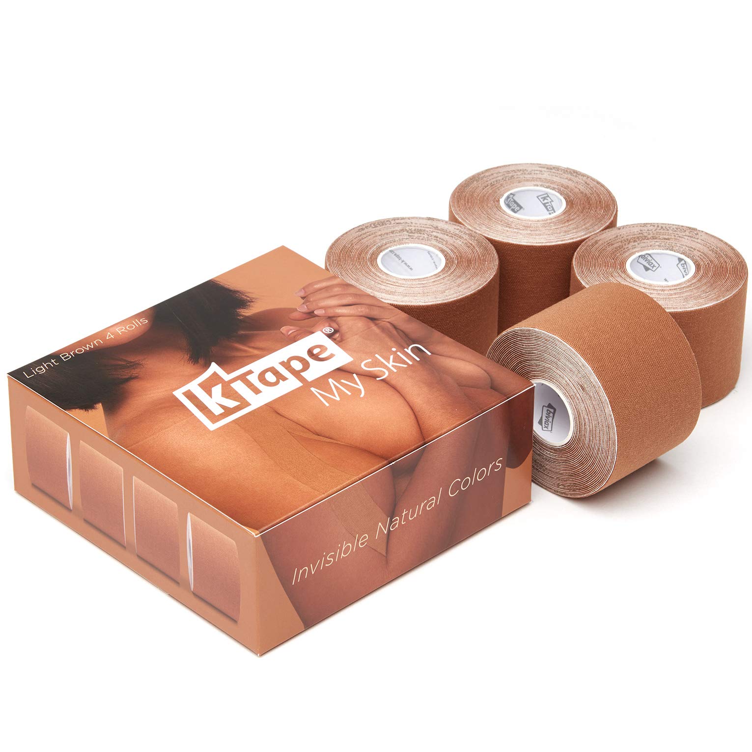 K-Tape® My Skin Light Brown Box of 4 (4 Rouleaux de 5 cm x 5 m chacun) [Brun Clair]
