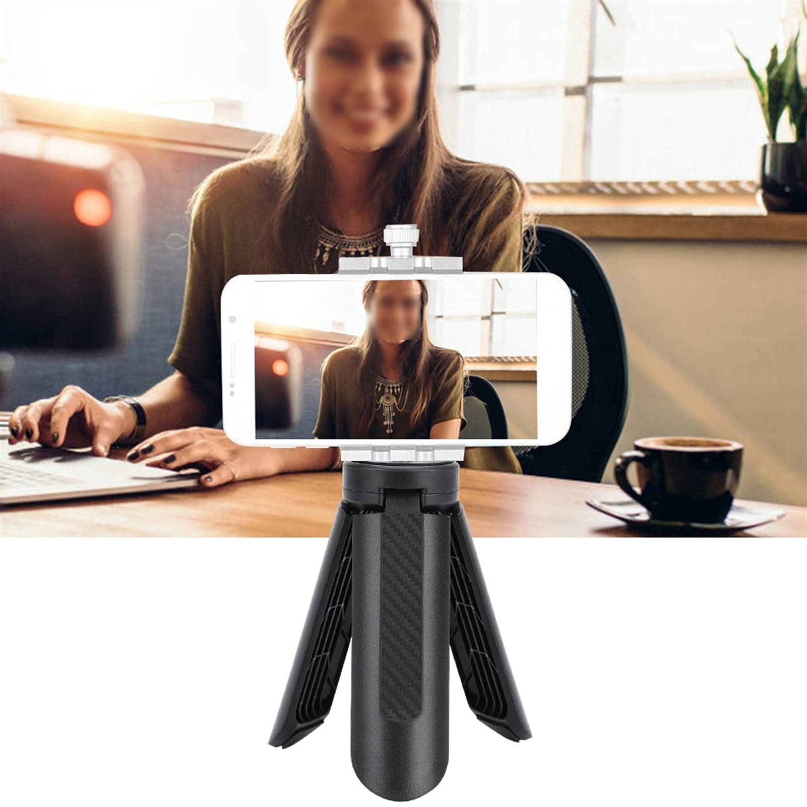 SCRUBY Mini treppiede pieghevole da 1/4 'vite per smartphone video treppiede treppiede per fotocamera (treppiede)