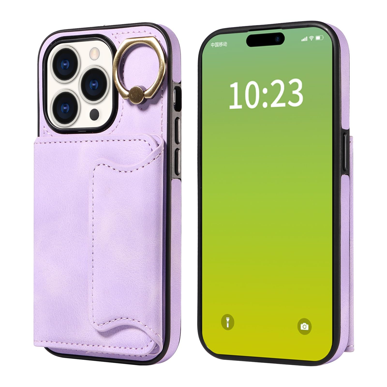 Coque en cuir synthétique iPhone 15 Pro chic et robuste double fermoir - 8