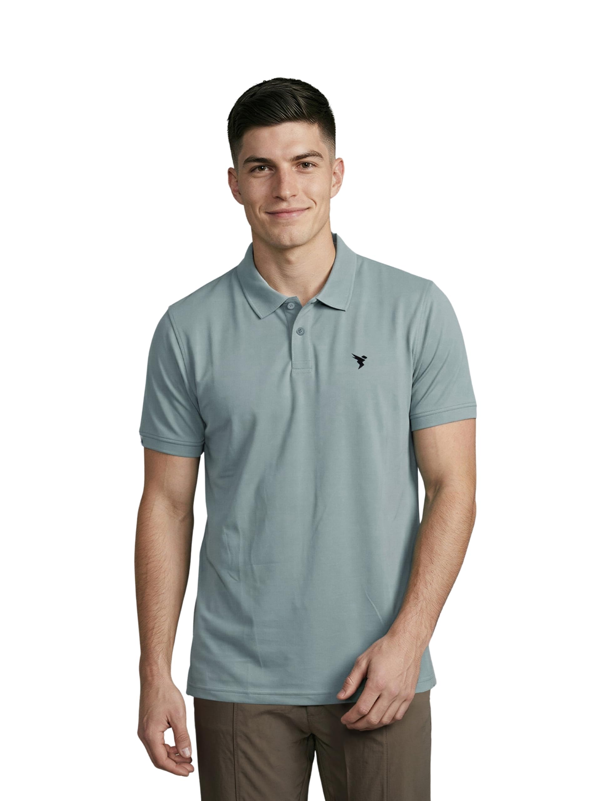 TECHNOSPORT Men's Solid Polo T-Shirt MATPIQ Quick Dry Slim Fit Sports Tee for Gym Casual Smart Wear UPF50+ Anti Odour-picture-18