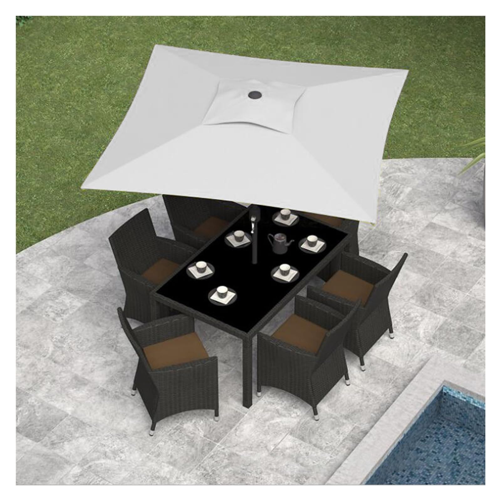 200x200CM Ogrodowy Parasol Zewnętrzny Baldachim Pokrowiec Na Ubrania Taras Basen Osłona Przeciwsłoneczna Bez Kości I Stojaka Szeroki ZasięG(Wine Red 200x200CM)