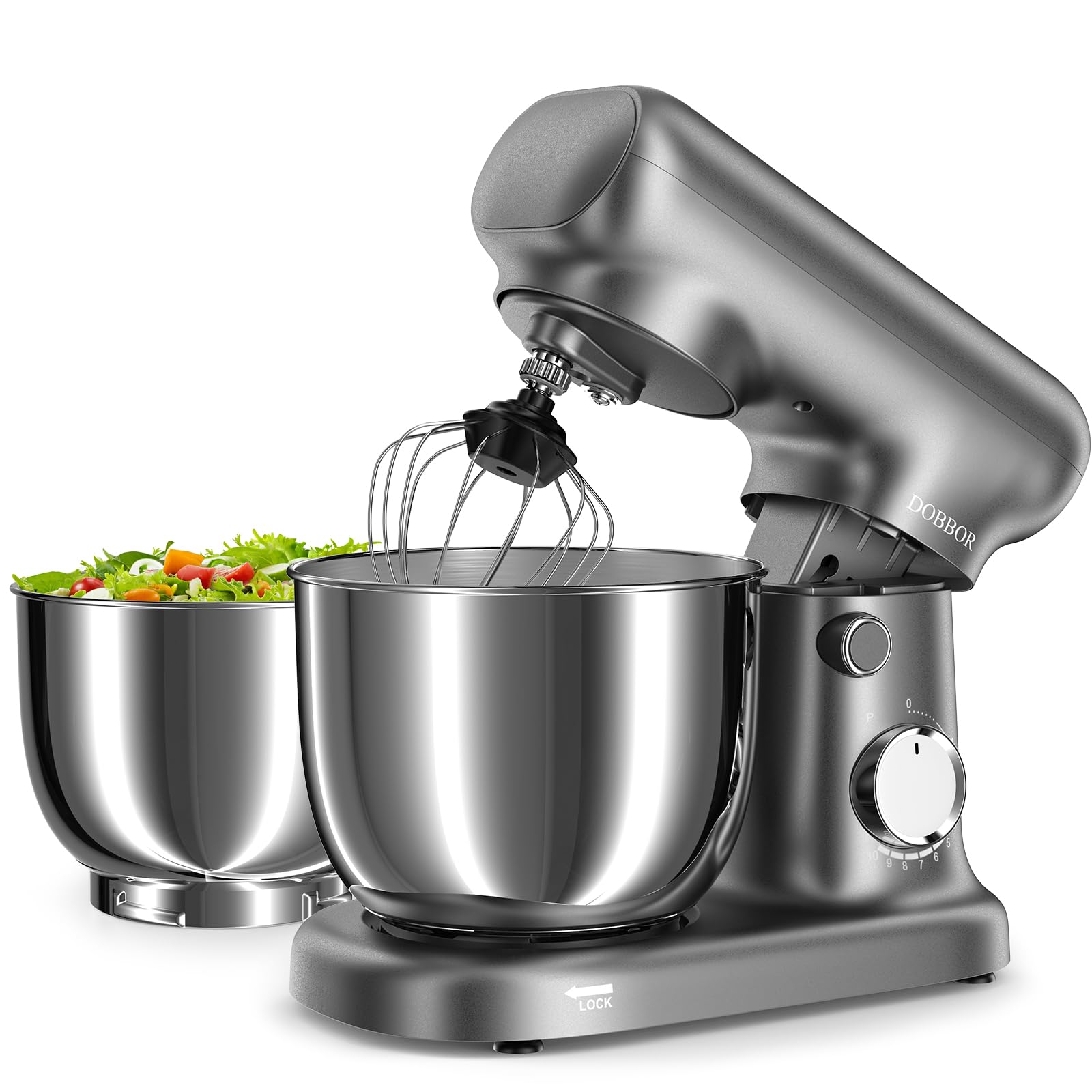 Camic Stand Mixer, 4.2QT+5.3QT Two bowls