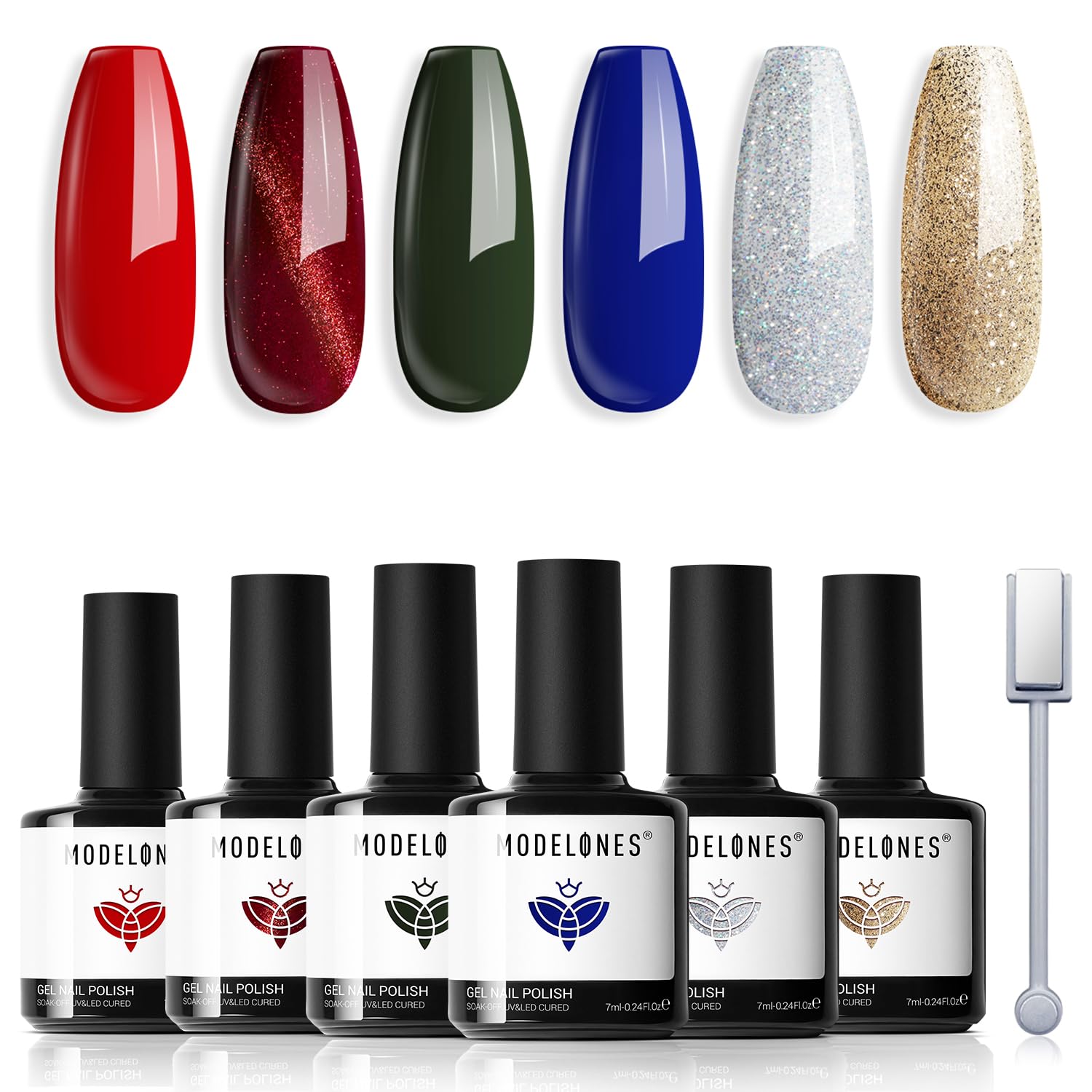 modelones Uv Nagellack Set, 6 Farben shellac Gel Nail Polish Set