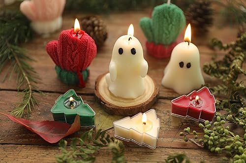 Miniatura 6 de Velas perfumadas en forma de fantasma de Halloween, hechas a mano, cera de soja, lindas velas decorativas de fantasma para mesa, regalo perfecto