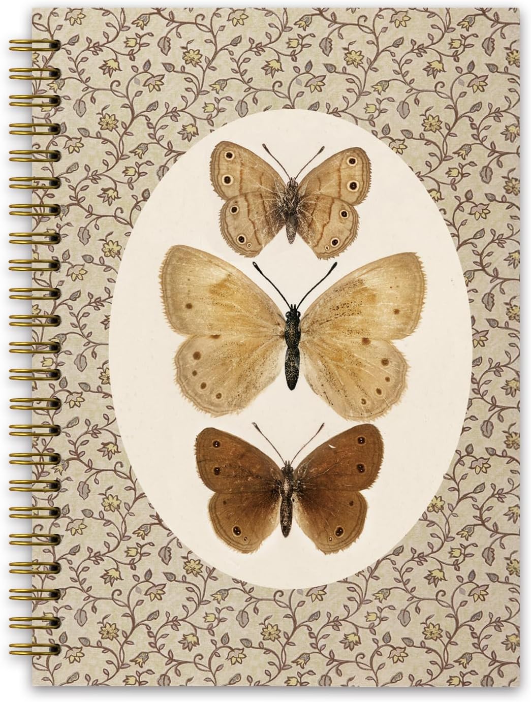 Vintage Butterfly Spiral Journal Notebook, Butterfly Journal for Women, Retro Aesthetic Journal Notebooks for Note Taking, Office Supplies Gifts for Women, 5.5x8.3 Inch 5.5x8.3