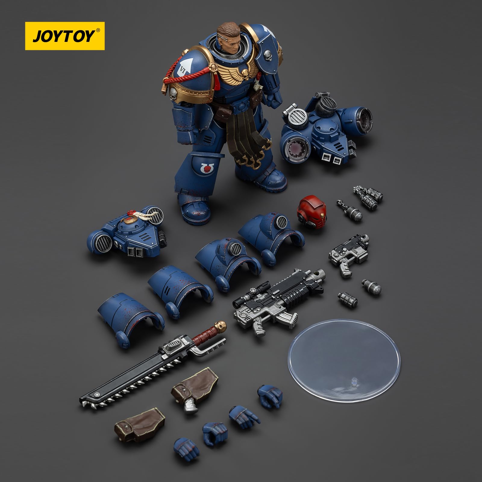 JOYTOY Warhammer 40k Space Marine 2, Ultramarines Sergente Gadriel, Edizione da Collezione 1/18, Figura d'Azione Modello da Collezione ed Esposizione