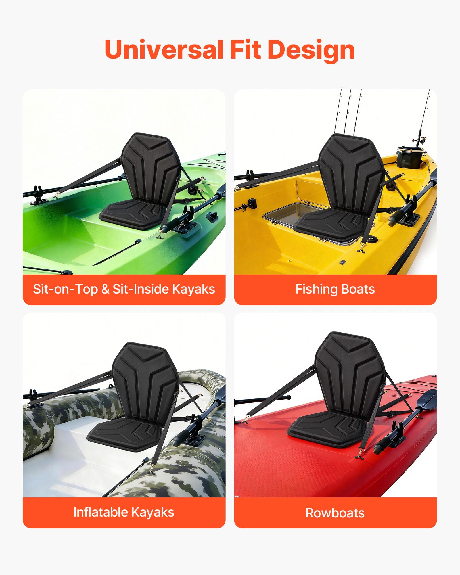 VEVOR Siège de Kayak Universel, Dosseret Sup