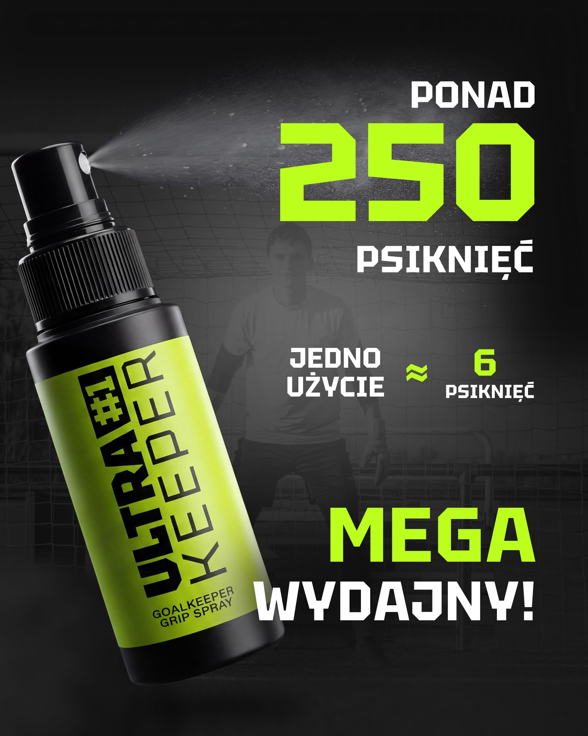 Klej Do Rękawic Bramkarskich 50ml Spray Grip Gloves, Zwiększa Przyczepność Lateksu, Pewny Chwyt Piłki, Na Trening & Mecz
