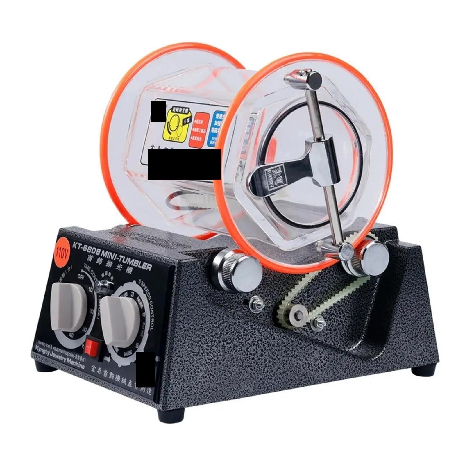 JVDDI Kt6808 3kg Drum Polishing Machine, Jewelry Rotary Tumbler Tumbling Mini-Tumbler Rotary Polishing Machine Jewelry Polisher