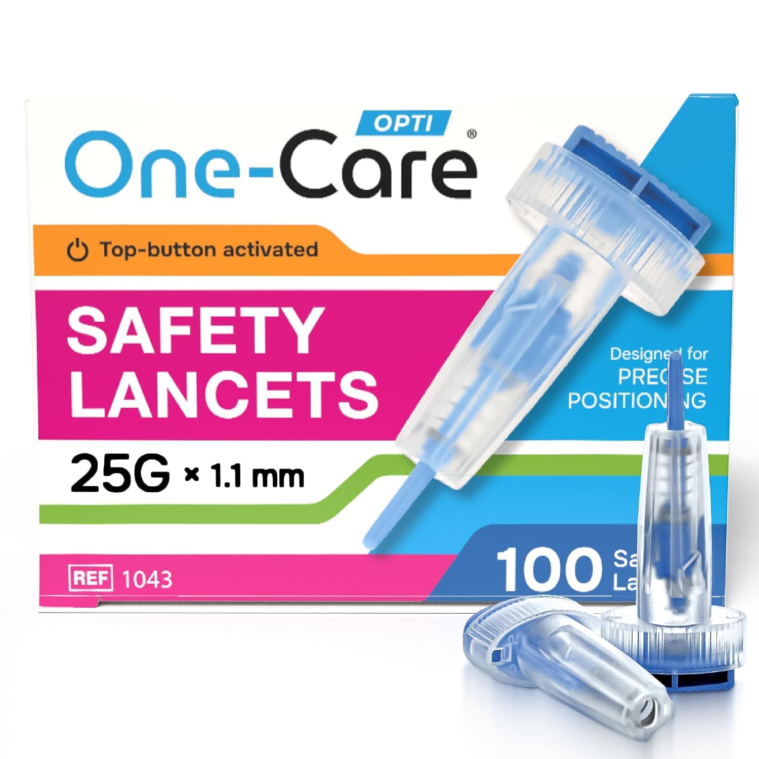 ONE-CARE Opti Lancets - Push Button Safety -10 ONE-CARE Opti Lancets - Push Button Safety -10