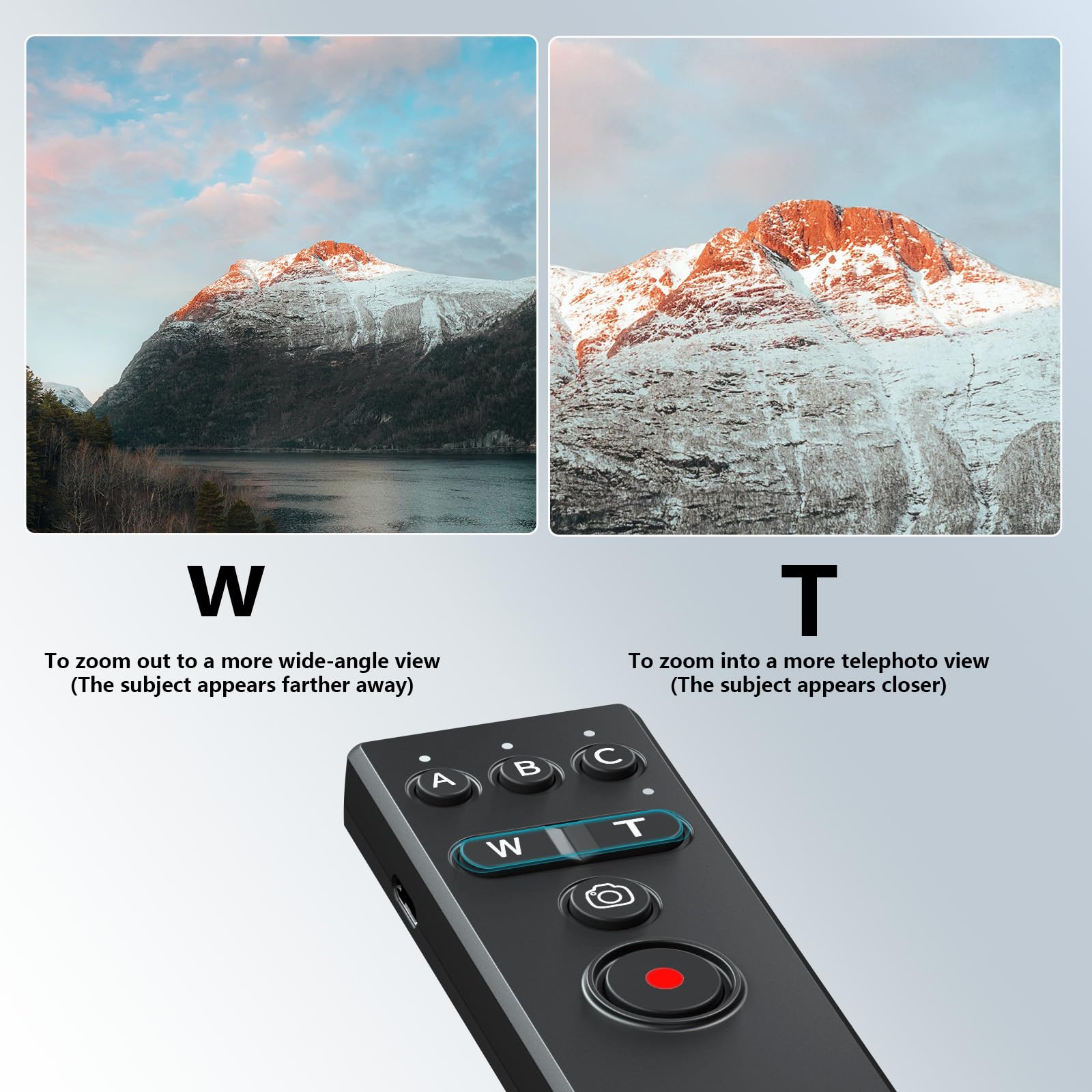 Télécommande sans fil pour appareil photo AODELAN Déclencheur pour Canon, Sony, Nikon, et smartphone, zoom AF Focus enregistrement vidéo compatible avec Canon EOS R6, R7, 850D/Sony ZV-1, ZV-E10,