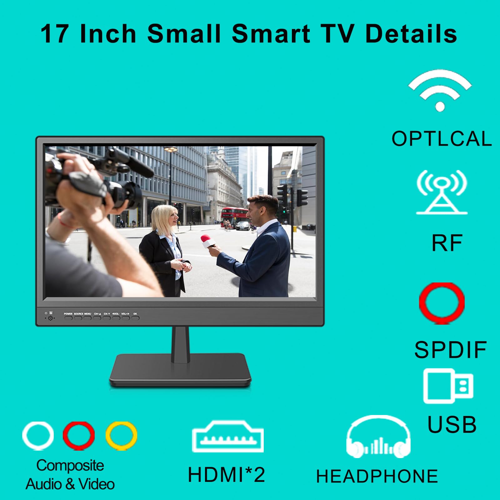 Amazon.com: Feihe 17 inch Small Flat Screen Smart TV for Kitchen