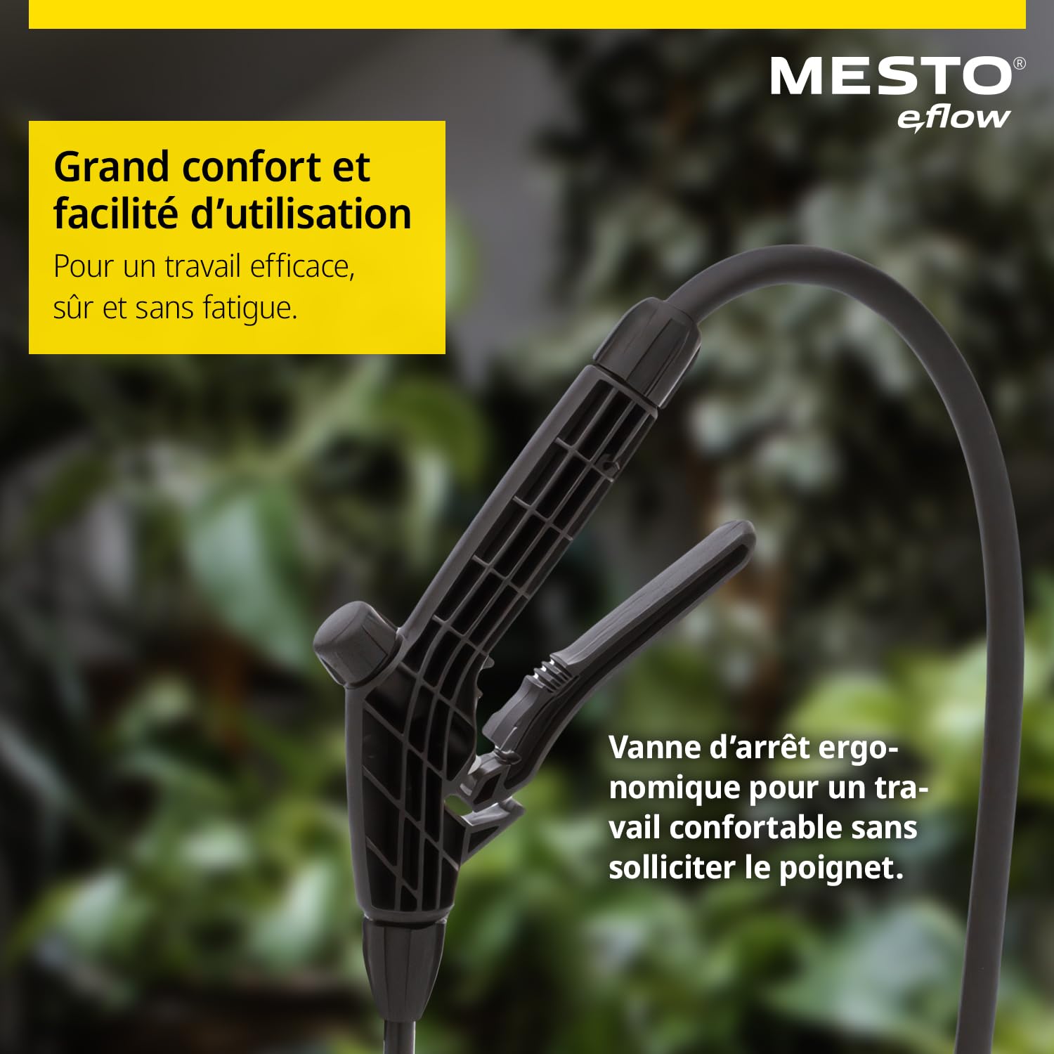 MESTO e.Flow e.Flori Compact Pulvérisateur à Batterie 3 L | Pulverisateur Electrique 1,4 Bar | Pulverisateur de Jardin électrique à Main avec Pompe intégrée pour Eau, Engrais et désherbage