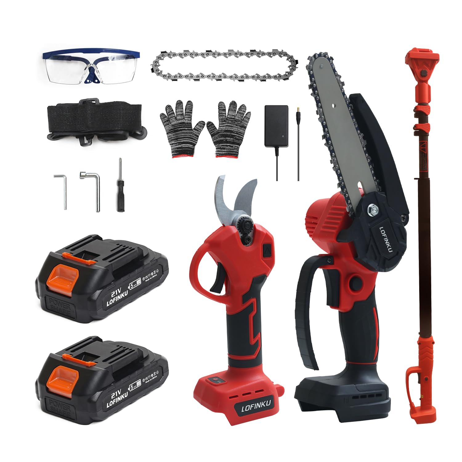 Amazon | 高枝切り電動チェーンソー 充電式 高枝切りバサミ た