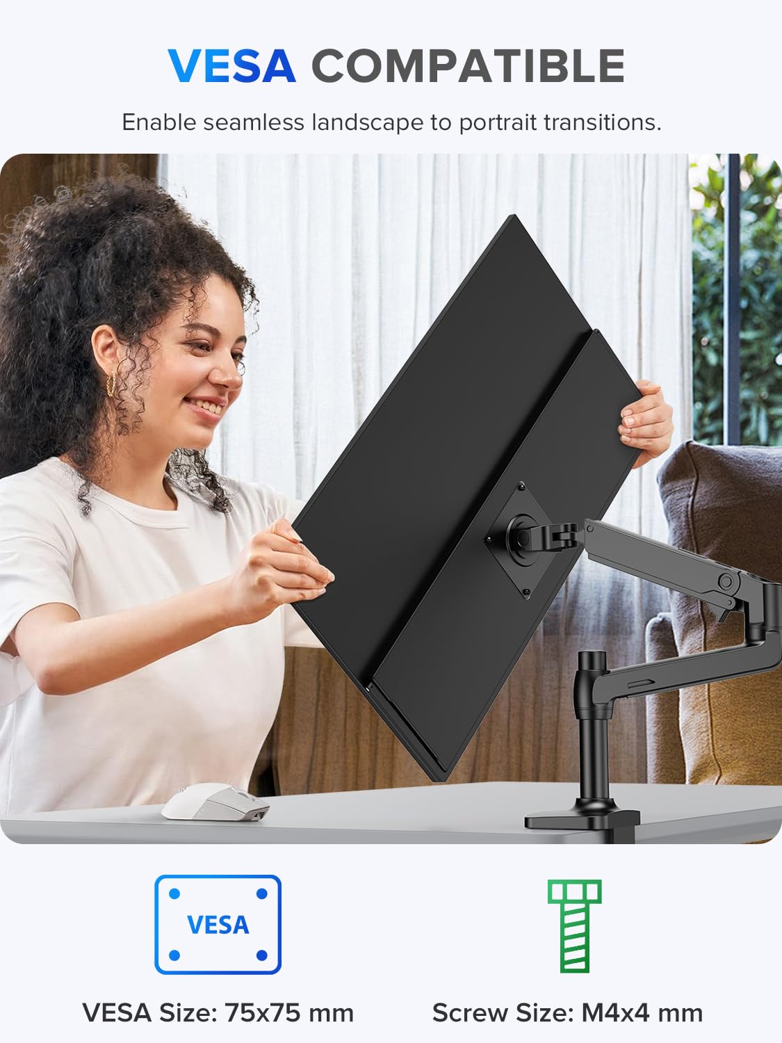 UPERFECT 22 Pollici 2K QLED Monitor Portatile, Display Mobile Schermo IPS 2560 * 1440 Staffa Integrata Mini HDMI USB C per PC Laptop Cellulare Xbo Switch PS4/5, Secondo Screen Compatibile VESA