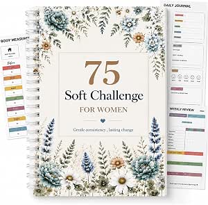 PGJ 75 Soft Challenge Journal for Women, 75 Day Habit Tracker & Planner