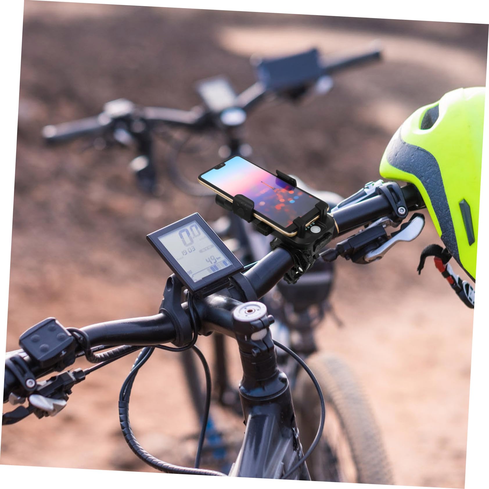 PartyKindom 4000mah Faro Bici Anteriore Luce LED Posteriore Supporto Telefono Clacson e Batteria Ricaricabile USB per Guida Notturna Sicura