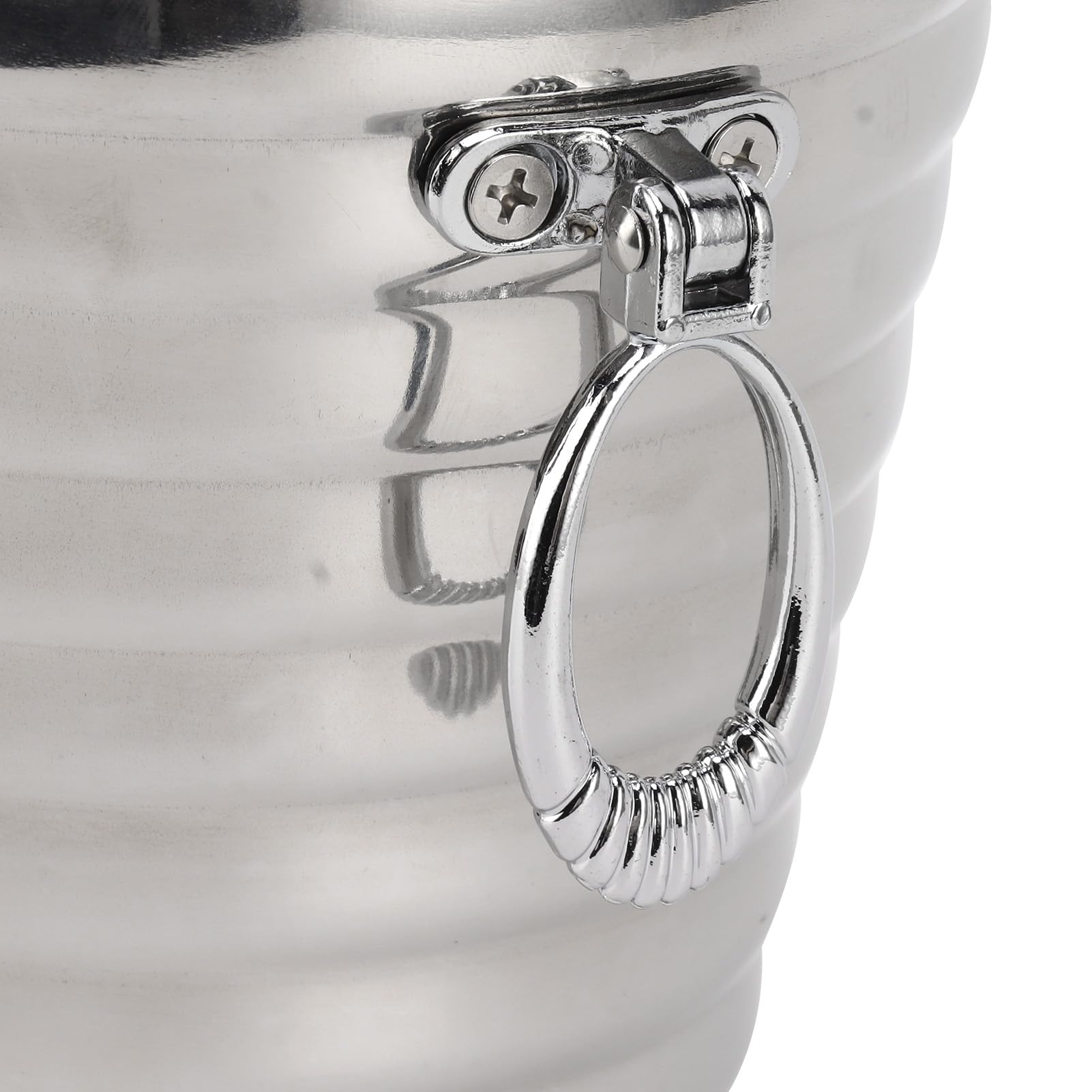 Eiskübel, Weinkühler aus Edelstahl, Getränkekühler mit Doppelwand, Deckel und Zange, Ideal für Bar, Party und KTV (2L)