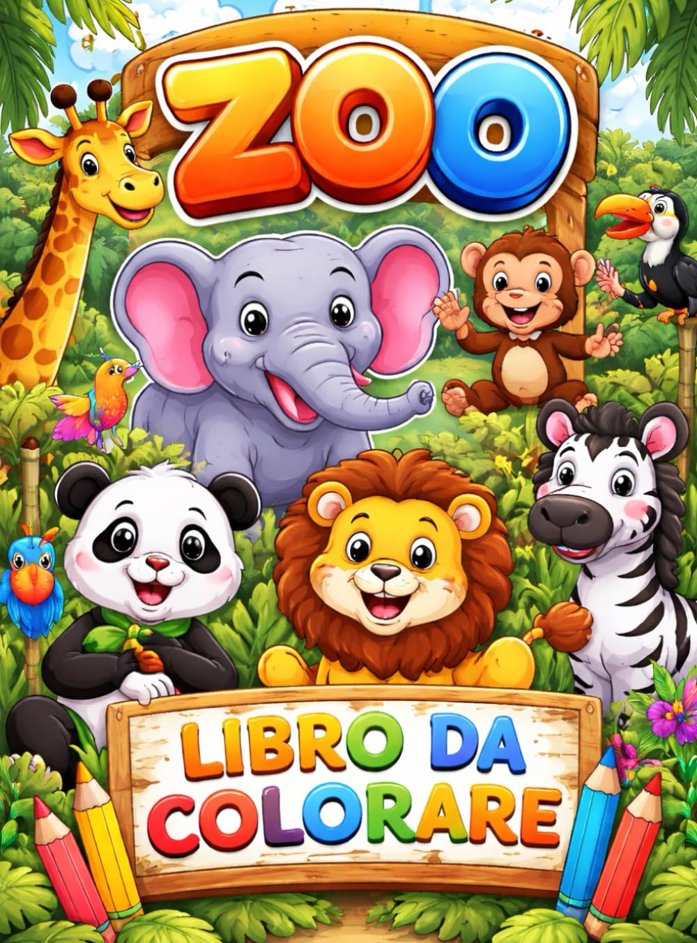 Libro da colorare: Colora lo zoo