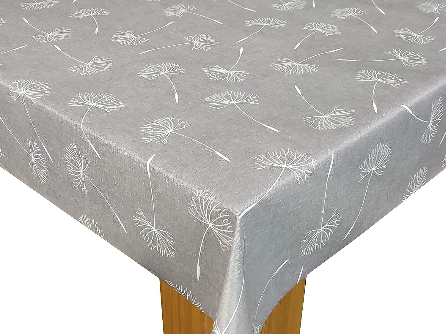 Megan Wipe Clean Tablecloth Vinyl PVC (Grey, 120cm x 120cm)