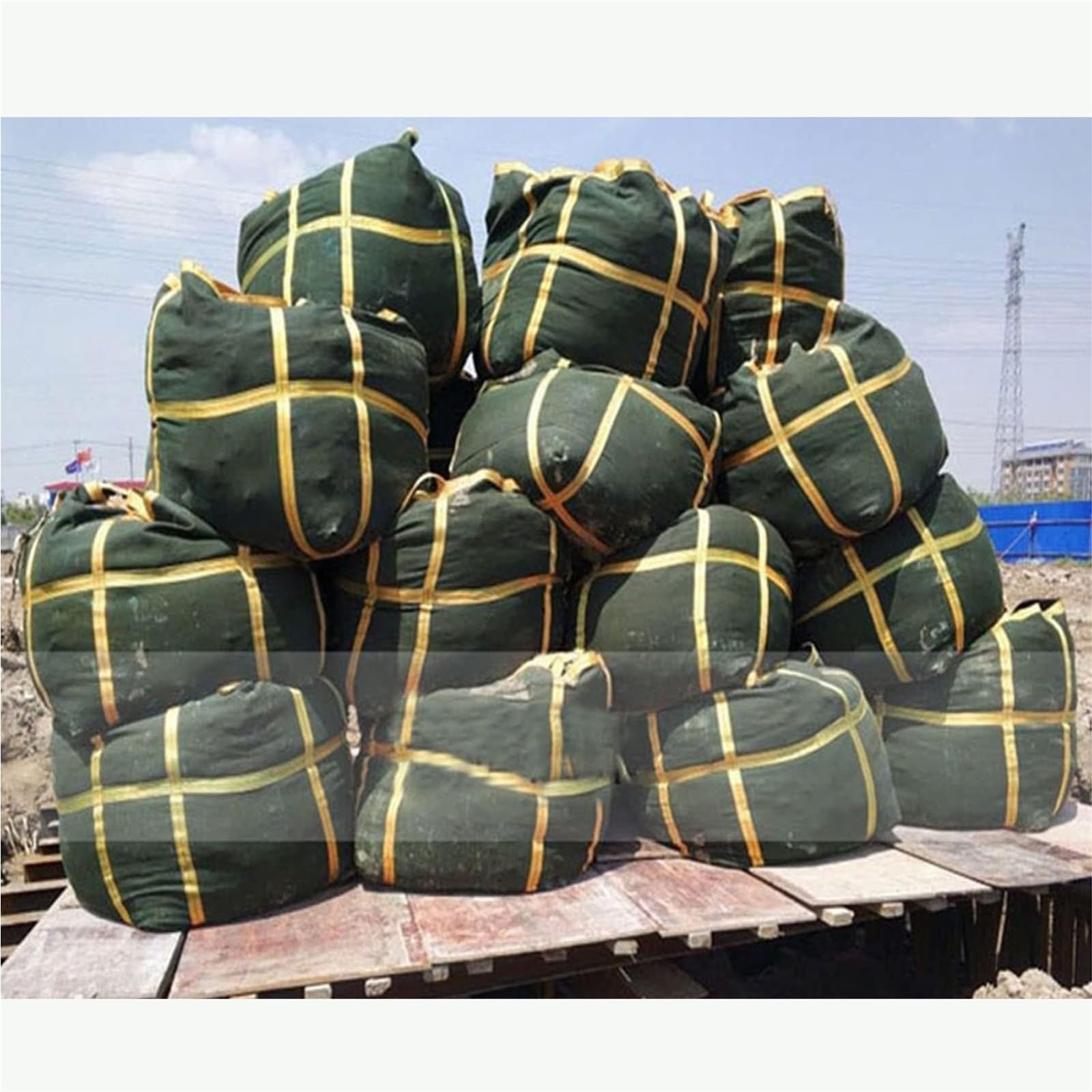 Sacco di sollevamento in nylon, sacco di sollevamento, sacco di vela intrecciato, antistrappo, resistente all'usura,for alimenti, cereali, terra e sabbia(60 X 60X70CM/Load 800KG)