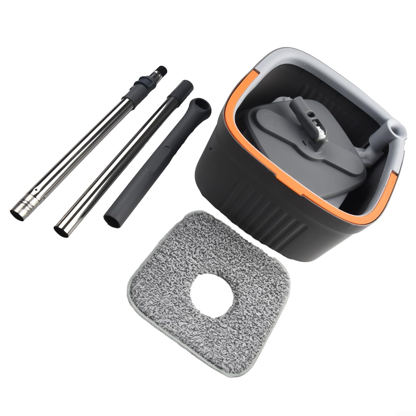 Genérico Fregona Giratoria, Autolimpiante Y con Escurrido Automático, Rotación De 360°, Mango Telescópico Ajustable, Apta para La Limpieza De Suelos De Madera Y Mármol
