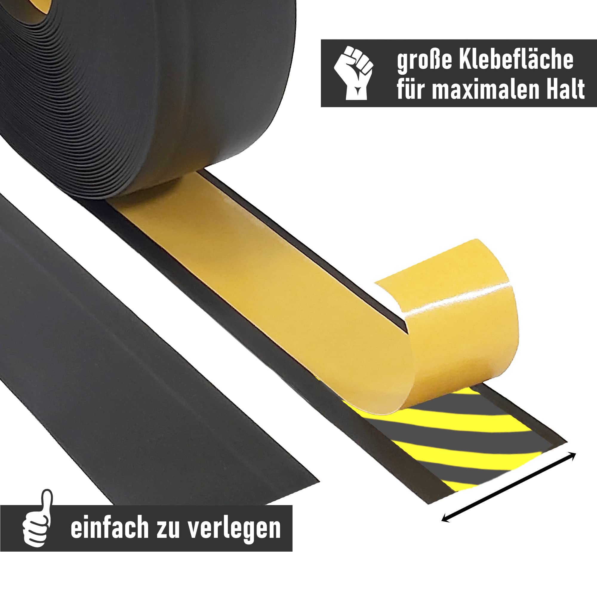 Sockelleiste LEMODO - 50 x 15 mm (Länge: 25 m, Farbe: schwarz) - Fußleisten zuschneidbar – Weichsockelleiste selbstklebend aus PVC – Abschlussleiste Küchenarbeitsplatte, Bad, Arbeitsplatte etc.