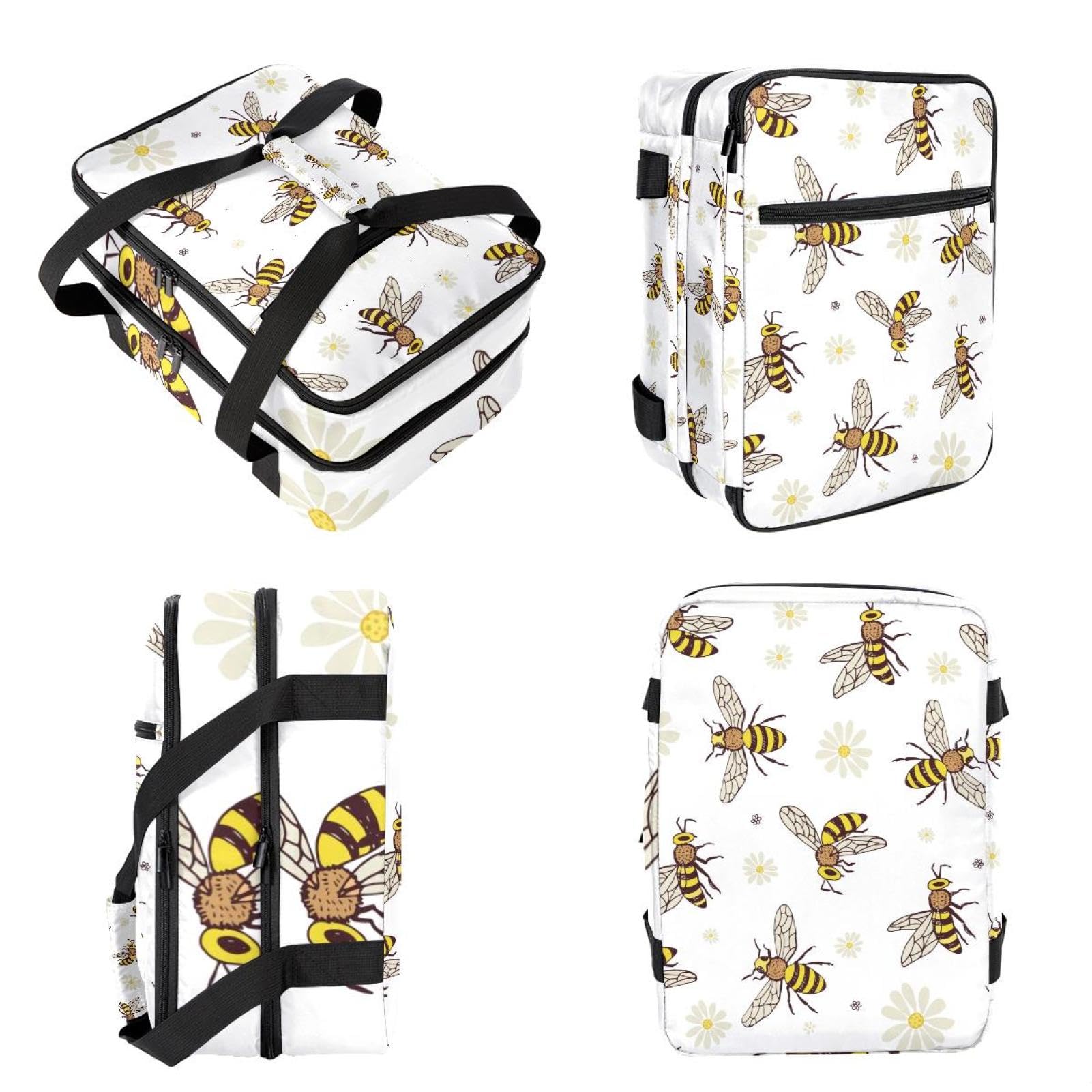 Grand sac à déjeuner isotherme pour homme et femme, double couche, étanche, étanche, réutilisable, sac fourre-tout pour le travail, l'école, le pique-nique, la plage, le camping, les voyages, motif