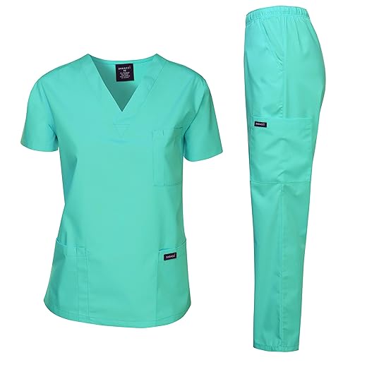 Dagacci Scrubs Medical Uniform Women and Man Scrubs Set Medical Scrubs Top and Pants