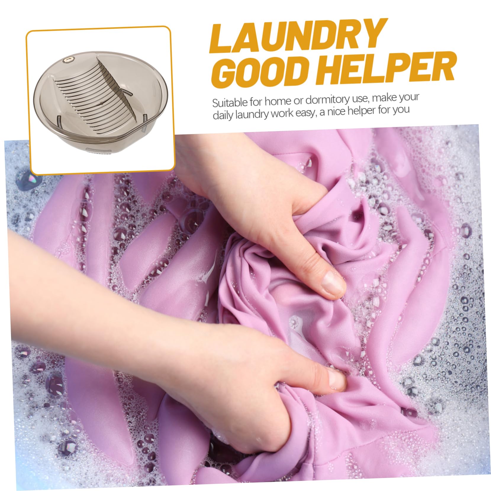 Bacinella per Bucato con Lavatoio Integrato Pet per Casa | Uso in Casa e Dormitorio, Grigio, Facile da Trasportare, Capacità di Carico Elevata
