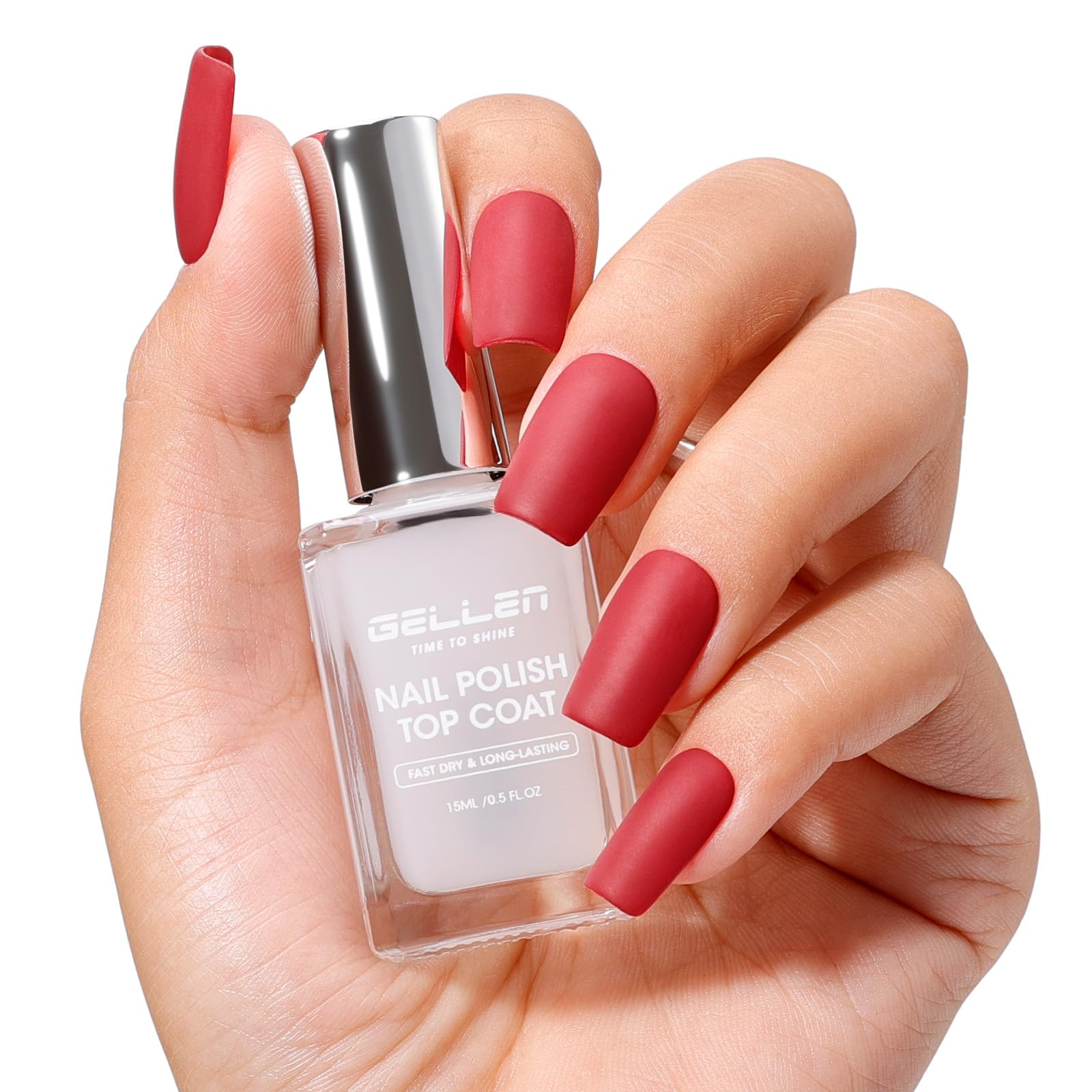GELLEN Matte Top Coat Nail Polish Quick Air Dry Calcium Formula Clean Regular Nail Polish Strengthens Nails Hema