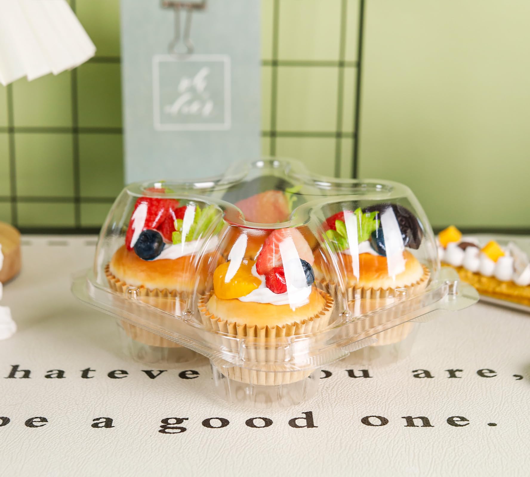 Amazon.co.jp: NPLUX カップケーキコンテナ 4個パック カップケーキ