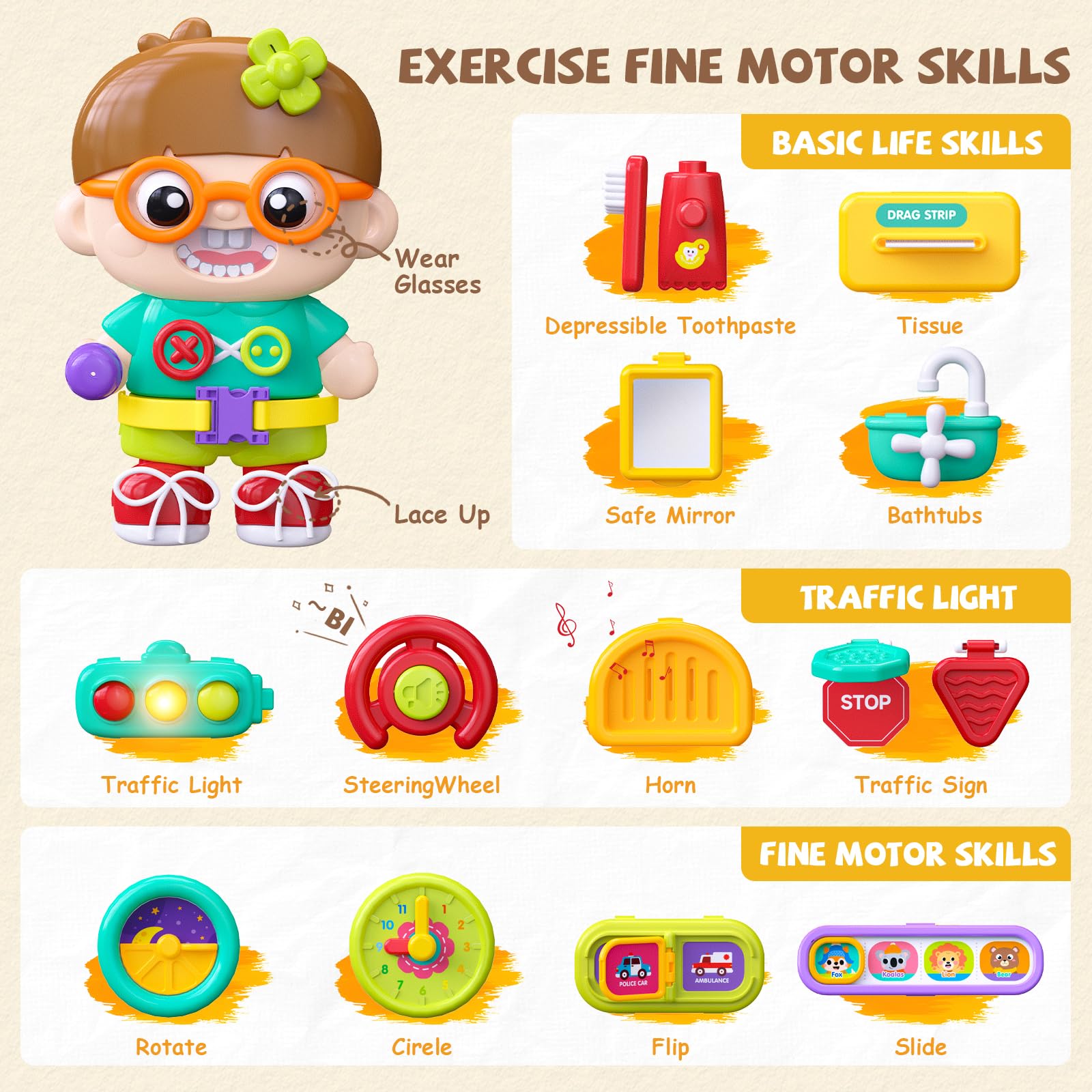 Busy Board - Juguetes Montessori de regalo para niños de 1 a 2 años, juguetes Montessori educativos tempranos para niños de 1 a 3 años, regalos de cumpleaños para niños de 1 a 2 años, ideas 4