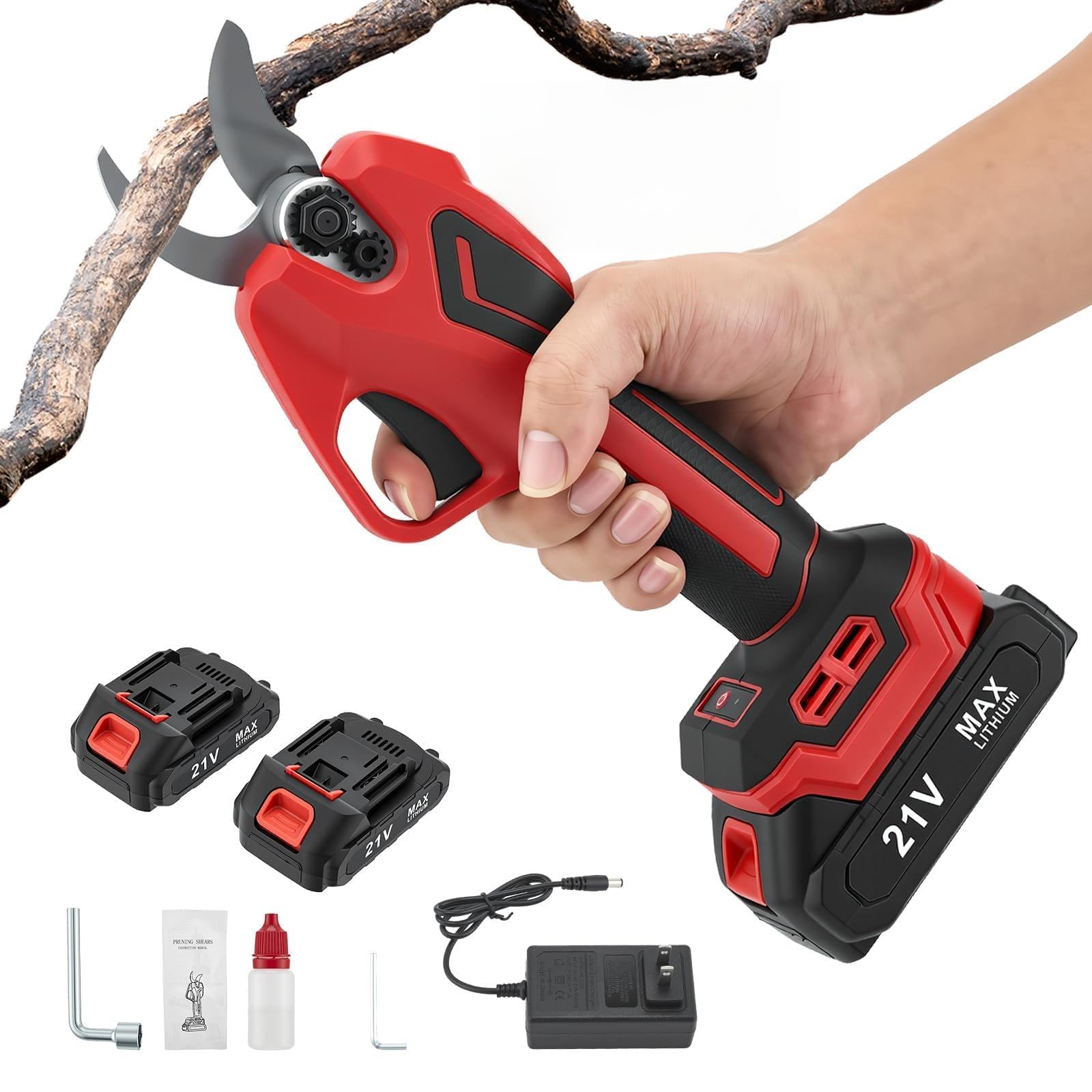 Sécateur électrique Compatible avec Les Batteries Makita 18 V, diamètre de Coupe Max. 30mm, sécateur sans balais avec écran LCD, pour Branches, arbustes, Troncs et Taille de la Vigne