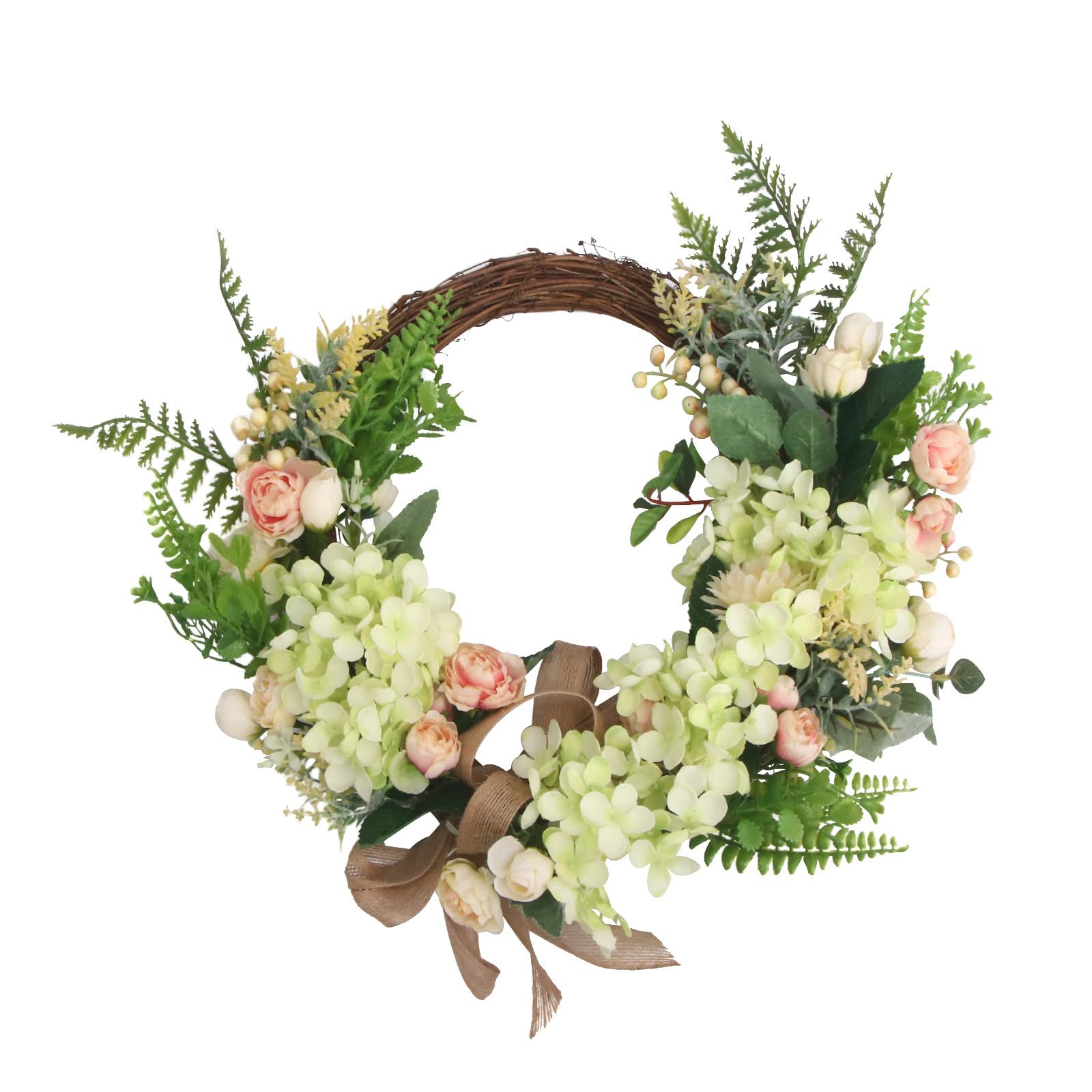 Künstlicher Türkranz aus Eisen und Kunststoff mit Lebensechtem Blatt und Blumendesign für Hochzeit und Party als Elegante Hängende Dekoration