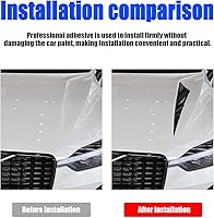 Vista 4 de 2 piezas de ventilación lateral de modificación de automóvil, branquias de tiburón para cuchara de capó, color negro