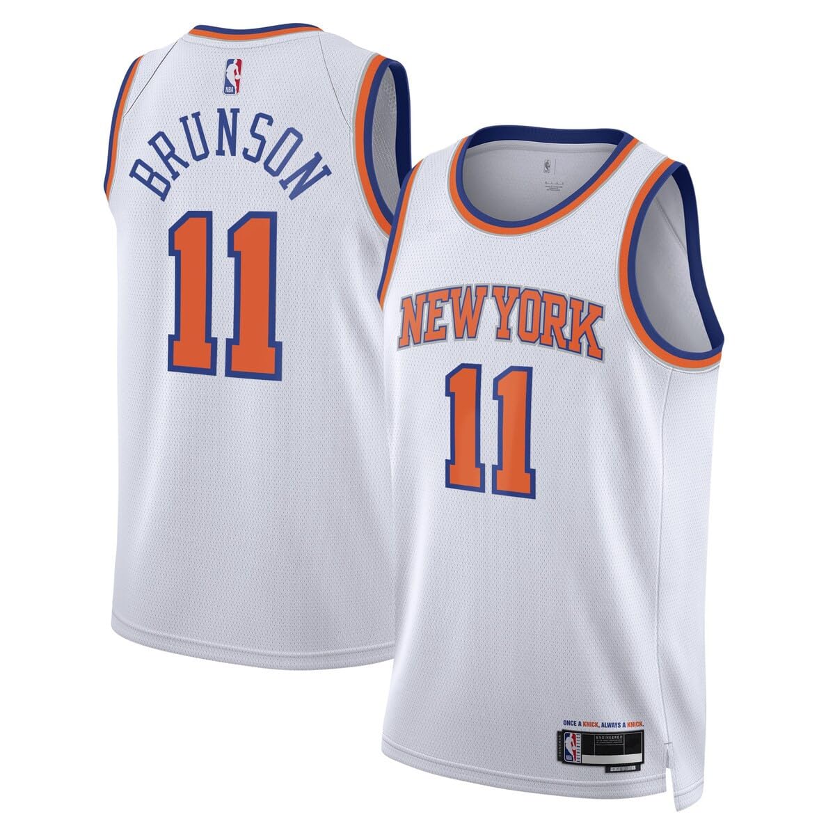 Jalen Brunson New York Knicks NBA Kids Youth 8-20 Association Edition - Camiseta blanca Swingman