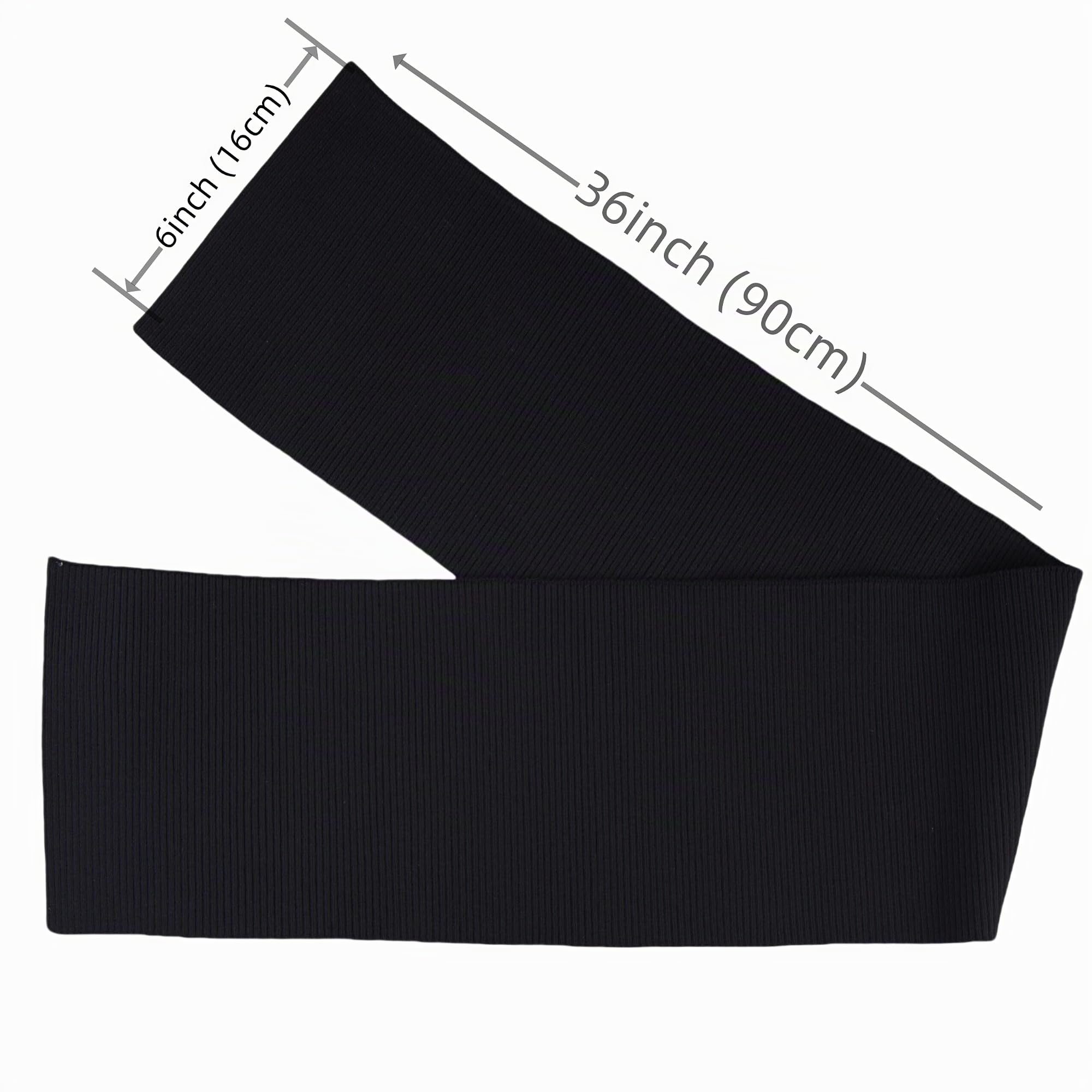 TinaKim Rippstoff, Taillenbänder, Ausschnitt, Bündchen, Rippbesatz, Material, für Jacken, Sweatshirt, Nähen (schwarz, 90 x 16 cm)