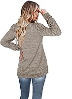 Vista 4 de WEESO Sudaderas de cuello redondo para mujer, suéteres de manga abombada a la moda